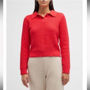 Onia Red Waffle Knit Sweater